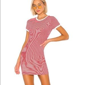 NWOT Superdown Kandy Stripe Bodycon Dress in Red (XXS)